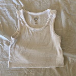 white cropped tank top